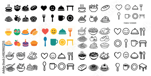 Assorted food and dining icons
