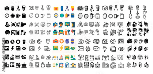 Diverse camera icons collection