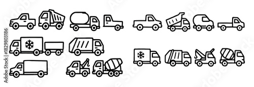 Doodle Truck Icons