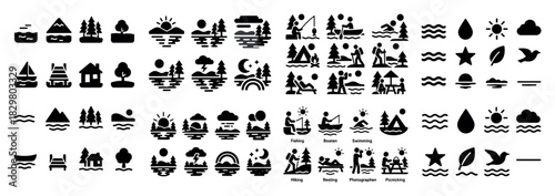 Outdoor recreation icons collection