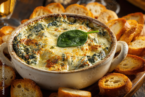 Spinach and Artichoke Dip with Crackers