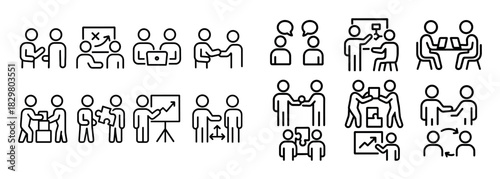 Minimalist Cooperation Icons