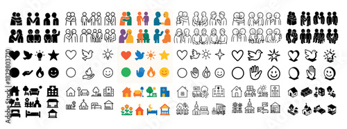 Diverse community icons collection