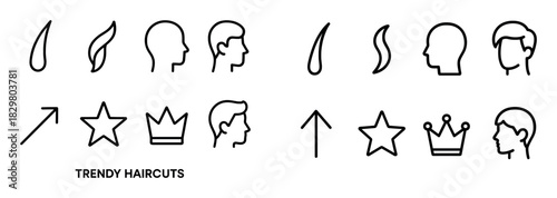 Minimalist Hair Icon Set