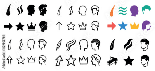 Diverse silhouette icons and symbols