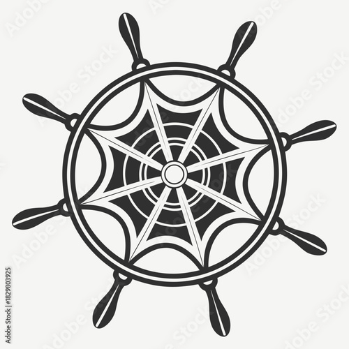 Abstract loading spinner symbol — symmetrical geometric spokes, ultra-smooth rotation style, monochrome vector, app-UI optimized.