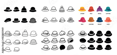 Variety of stylish hat designs