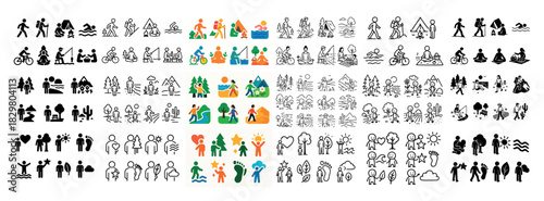 Outdoor activity icons collection