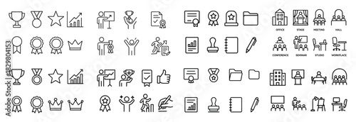 Business and award icon set