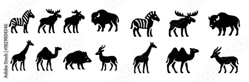 Wild Hoofed Animal Icons