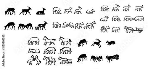 Animal silhouette icons collection