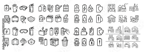 Energy and safety icons collection