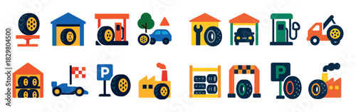 Tire Service Icon Set