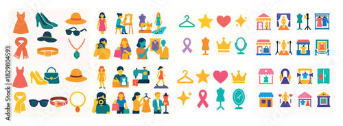 Fashion icons and accessories collection