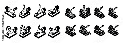 Isometric Lathe Icons