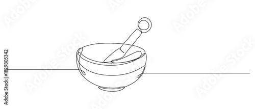 singing bowl icon continuous one line drawing,Continuous Line Drawing of Herbal Medicine Icon.one line art singing bowl vector illustration.