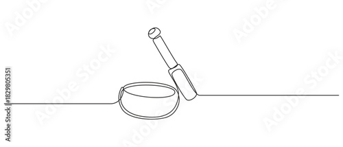 singing bowl icon continuous one line drawing,Continuous Line Drawing of Herbal Medicine Icon.one line art singing bowl vector illustration.