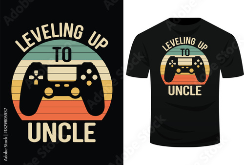 Leveling Up To Uncle Funny Video Gamer Vintage Svg Design