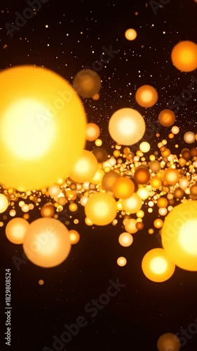 Hypnotic slow motion drift through a wide field of large, glowing warm colored bokeh spheres that gently shift and fade tranquil, dreamy, gentle transition