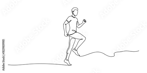 Continuous one line of a person stepping forward symbolizing progress toward human rights, human rights theme, draw vector illustration.