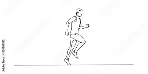 Continuous one line of a person stepping forward symbolizing progress toward human rights, human rights theme, draw vector illustration.
