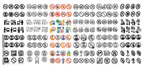 Comprehensive public transport prohibition signs