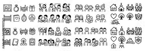 Family icons and symbols collection