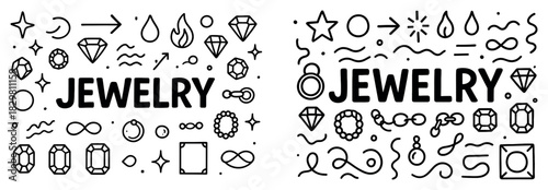 Jewelry designs with gemstones and symbols