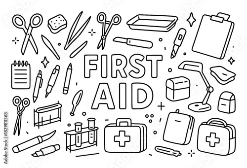 First Aid Tools Illustration