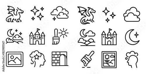 Fantasy Mural Icon Set