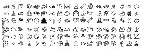 Racing icons and symbols collection