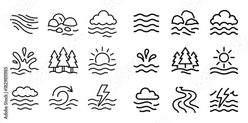 Minimalist Rapid River Icons