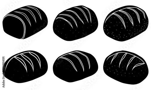 Delicious fresh baked bread loaf assortment, a culinary design element for menus, bakeries, and food-related projects, offering a tasty design solution