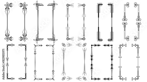 Set Black Simple Line Collection Different Doodle Brackets, Parentheses, Braces Elements Vector Design Style Sketch Isolated Illustration For Banner