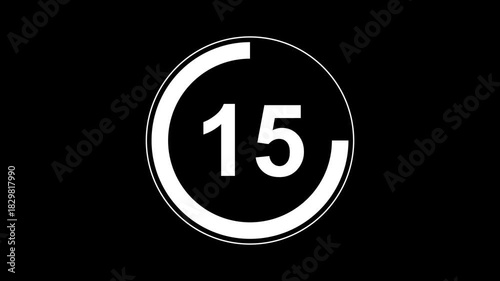 circle countdown timer from 20 to 0 for video overlays and promos. Circle countdown timer 20 seconds animation from 20 to 0 seconds, countdown or special offers on promotional materials.