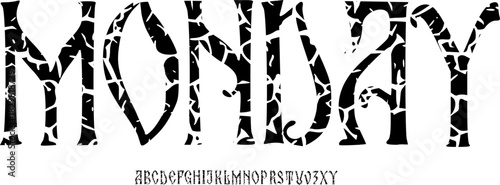 Monday Cracked Serif Font – Distressed Horror Alphabet Typeface for Halloween, Thriller & Dark Design