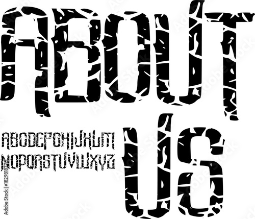 Abstract Cracked Stencil Font – Bold Fragmented Alphabet Typeface for Modern Creative Designs