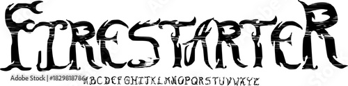 Firestarter Distressed Flame Font – Burned Gothic Grunge Alphabet Typeface for Horror, Fantasy, and Dark Fire-Themed Design Projects