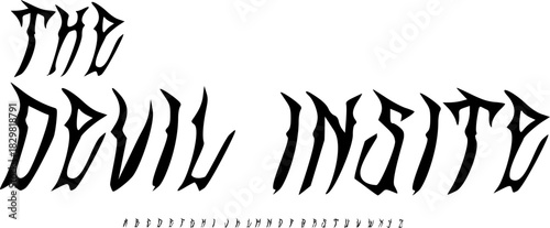 Devil Inside Horror Font – Sharp Demonic Gothic Alphabet Typeface for Dark, Occult, and Thriller Design Projects