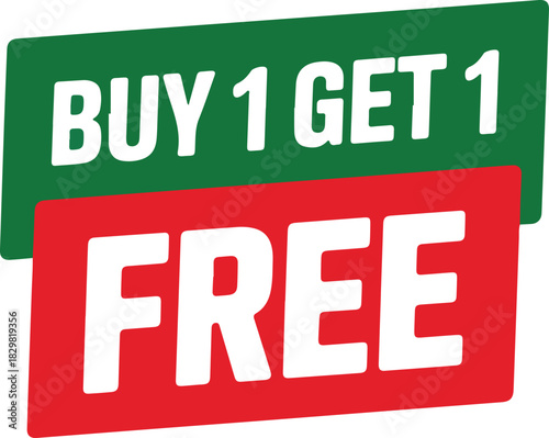 Buy one get one free sale promotion isolated on special offer advertising campaign for retail business discount and clearance event for customers