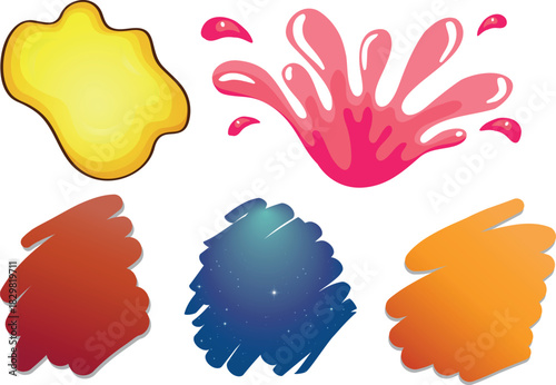 Multicolor Painting Brush Stroke Vector Design