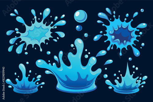 Set of Splash Water Set Vector Design 