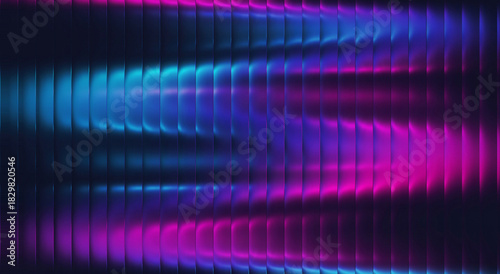 Abstract. Futuristic. Vibrant. A dark futuristic background with glowing vertical bars in blue and magenta, ideal for a synthwave music theme, a nightclub visual, or a modern tech presentation.