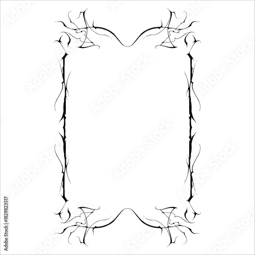 Vintage decorative vector frame in Gothic style - elegant black vector frame on white background, EPS 10
