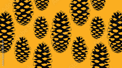 Festive pinecone pattern for autumn designs and cozy winter projects, perfect for backgrounds, textiles, and seasonal creative ventures