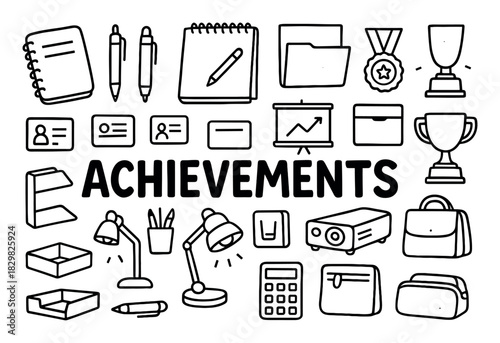 Work Achievement Doodle