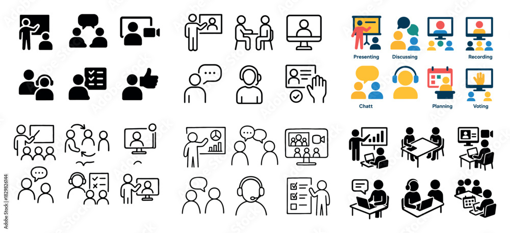 Fototapeta premium Business and communication icons set