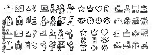 Diverse business and leisure icons set