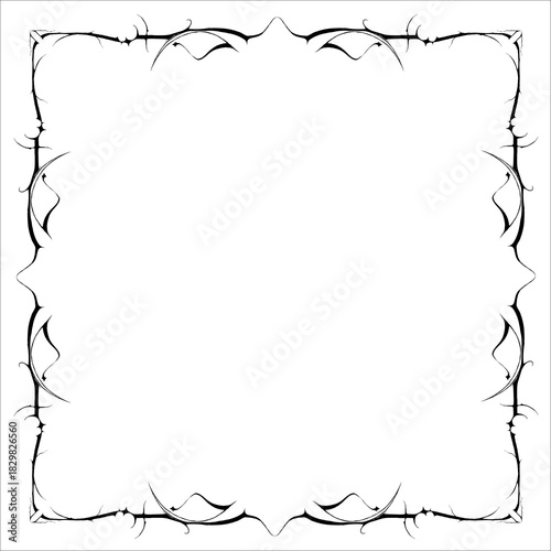 Vintage decorative frame in Gothic style - elegant black  frame on white background, JPG, 300 DPI 