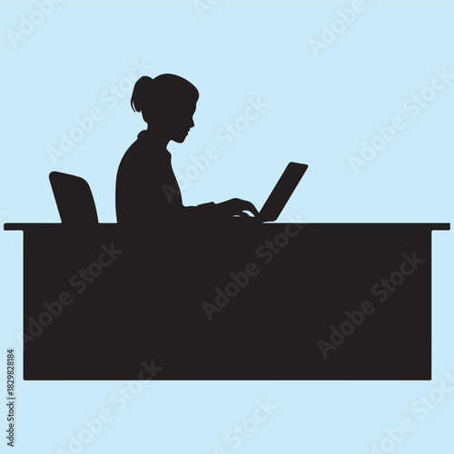 silhouette icon of a receive ion desk
